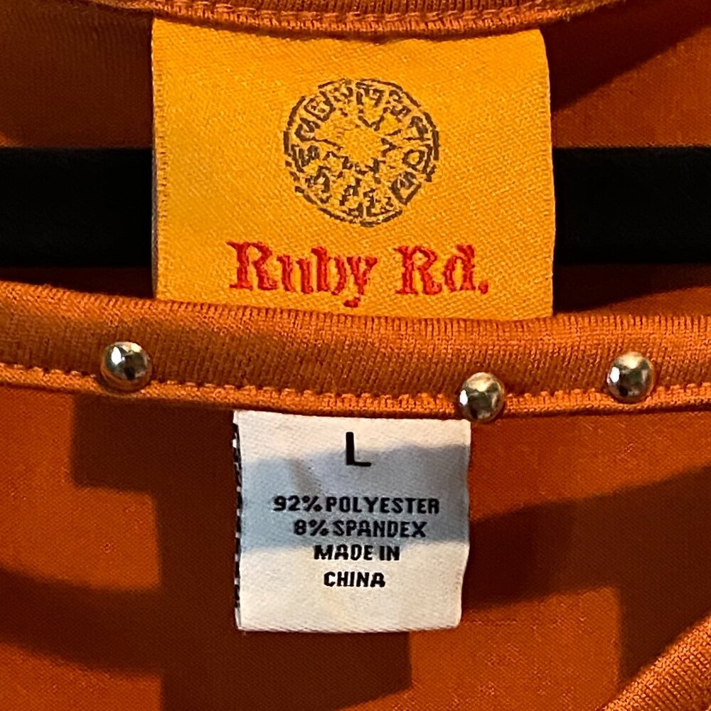 Ruby Rd. Blouse Size Large Orange - image 4